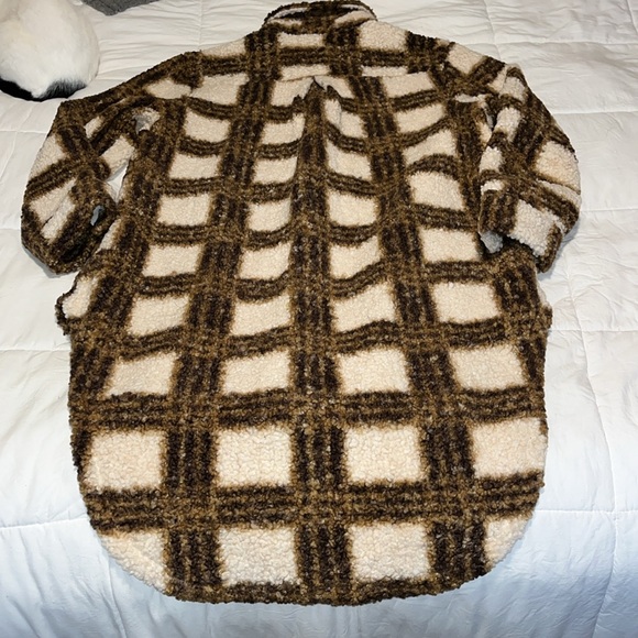 Symphony oversized work Teddy plaid  shirt/coat size M/L EUC!! No imperfections - Picture 6 of 6